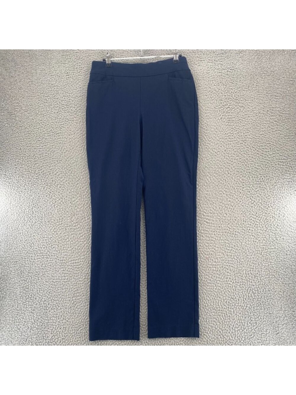 Chicos Pants Women 0 US 4 Navy Ponte Stretch Straight Leg Trousers Pocket Career